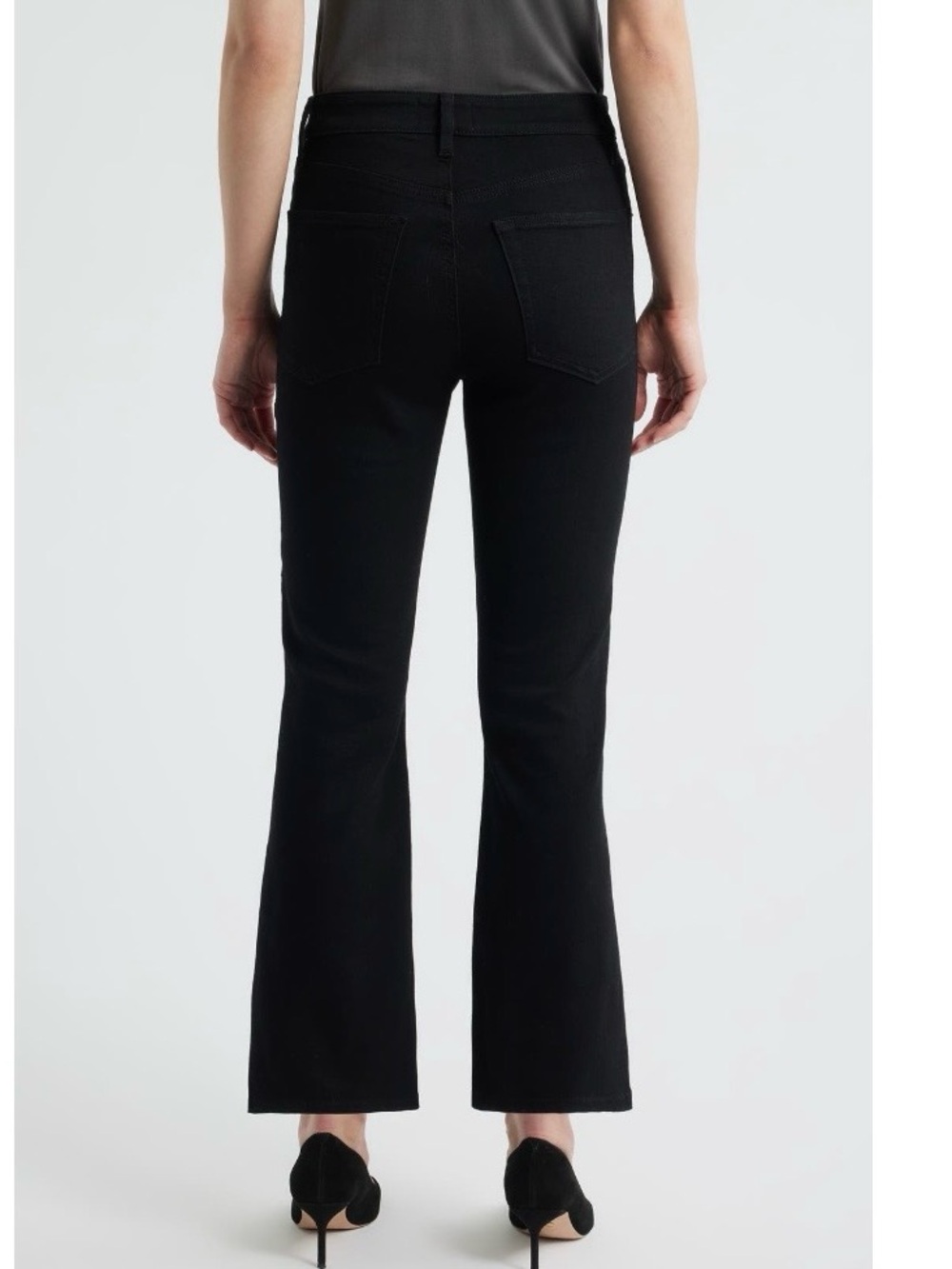 New FRAME The Reboot High Waist Ankle Length Bootcut Jeans Black Size 30 - Picture 2 of 12